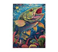 Liorosa Puzzle pour adultes 500 pièces Symphonie sous-marine, une gigantesque danse de poisson dans un arc-en-ciel - Ballet aquatique teinté, pièces s'emboîtent parfaitement, design vibrant