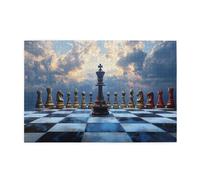 Liorosa Puzzle pour adultes de 1000 pièces avec échiquier fantastique, bataille finale, esthétique classique vintage, adapté pour les loisirs en famille et le divertissement, l'exercice des