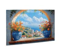 Liorosa Puzzle pour adultes de 500 pièces paysage de la côte méditerranéenne, design vibrant et unique, couleurs douces, esthétique, détendez-vous vous-même, adapté pour les loisirs en famille et le