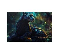 Liorosa Puzzle Sentinelle de la jungle de minuit pour adultes de 1000 pièces, léopard au repos, design vibrant et unique, chaque pièce est unique, adapté pour les soirées de jeux et les loisirs en