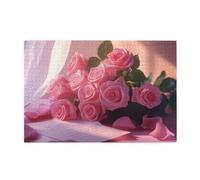 Liorosa Puzzle vibrant de 1000 pièces, lettres d'amour romantiques roses, puzzle floral stimulant, art romantique, relaxation profonde pour vous-même, défi pour vous-même, cadeau pour un ami