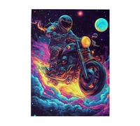 Liorosa Puzzle vibrant de 500 pièces - Aventure interstellaire - Moto à travers la poussière d'étoile cosmique, un esprit - Défi de flexion avec chaque pièce racontant une histoire du vaste univers