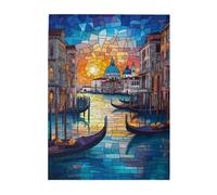 Liorosa Puzzles pour adultes 500 pièces voies navigables vénitiennes en verre vif, paysage urbain difficile, couleurs incroyablement vives, puzzles adaptés pour divertir en famille pendant les