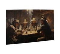 Liorosa Puzzles pour adultes de 500 pièces de cowboys au bar, puzzle amusant en bois pour adulte, esthétique classique vintage, design dynamique, illustration unique pour adultes
