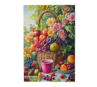 Liorosa Puzzles pour adultes Panier de récolte de 1000 pièces, fruits juteux et fleurs vives. Chaque pièce est pleine de fraîcheur. Idéal pour se détendre et ajouter une touche d'élégance rustique