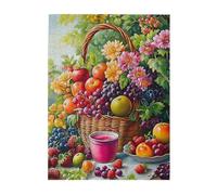 Liorosa Puzzles pour adultes Panier de récolte de 500 pièces, fruits juteux et fleurs vives. Chaque pièce est pleine de fraîcheur. Idéal pour se détendre et ajouter une touche d'élégance rustique