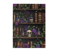 Liorosa Scène mystique de bibliothèque 500 pièces de puzzle en bois pour adultes, livres anciens, bouteilles de potion et roses, art de collection en bois de qualité supérieure, idéal pour les soirées
