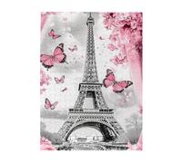Liorosa Springtime In Paris - Puzzle en bois 500 pièces pour adulte, papillons délicats autour du fer Eiffel, esthétique classique vintage, loisirs et défis exploratoires, cadeaux pour les amis et la