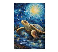 Liorosa Starry Sky Fantasy Puzzle en bois 1000 pièces pour adulte, tortue de mer, convient pour les loisirs en famille, se détendre et profiter du plaisir de résoudre des puzzles, superbe œuvre d'art