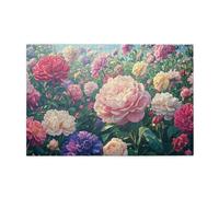 Liorosa Symphonie florale pastel de 1000 pièces de puzzle en bois pour adulte, puzzle détaillé en bois avec fleurs qui se chevauchent et fond ciel azur, plaisir anti-stress, oubliez les problèmes de