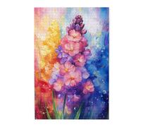 Liorosa Symphony of Colorful Flowers Puzzle en bois de 1000 pièces pour adulte, chaque pièce est un coup de pinceau d'art, défi cérébral, adapté pour les loisirs en famille et la décoration murale de