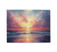 Liorosa Twilight Beach Panorama Puzzle pour adultes 500 pièces, puzzle nature relaxante pour adulte, brainstorming pour soulager le stress, assemblage pratique de votre décoration murale d'intérieur