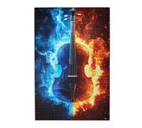 Liorosa Violon fantôme dans les flammes duel de 1000 pièces de puzzle en bois pour adulte, puzzle fantastique frappant pour la décoration, soulager le stress, exercer les compétences manuelles et la