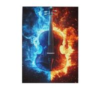 Liorosa Violon fantôme dans les flammes duel de 500 pièces de puzzle en bois pour adulte, puzzle fantastique frappant pour la décoration, soulager le stress, exercer des compétences manuelles et de la