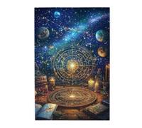 Liorosa Wizard'S Astrology Chamber Puzzle vibrant de 1 000 pièces - Puzzles d'art en bois de qualité supérieure avec constellations et cercles magiques, relaxation profonde pour vous-même, œuvre d'art