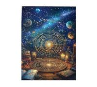 Liorosa Wizard'S Astrology Chamber Puzzle vibrant de 500 pièces - Puzzles d'art en bois de qualité supérieure avec constellations et cercles magiques, relaxation profonde pour vous-même, œuvre d'art