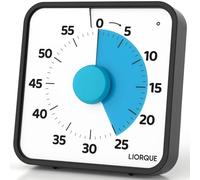 LIORQUE 19cm Grand Minuteur Visuel Timer Classe Aimanté, Silencieux sans Tic-Tac, 3 Modes d'Alarme: Sonnerie, Lumière et Vibration, Convient pour Cuisine, École, Bureau - Piles incluses (Bleu Foncé)