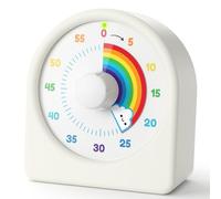 LIORQUE Minuteur Visuel Enfant Rechargeable avec Fonction Pause, Support Sonore et Muet, Timer Enfant avec Boîtier en Silicone, Convient aux Cuisine, Salle de Classe, Réunions - Blanc