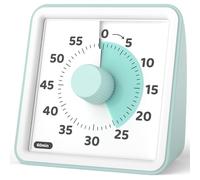 LIORQUE Minuteur Visuel Timer Enfant, 60 Minutes Chronometre Enfant et Compte à Rebours pour Enfant et Adulte, Silencieux Outil de Gestion du Temps pour Cuisine, Salle de Classe, Réunion(Vert Menthe)