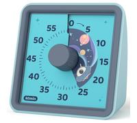 LIORQUE Minuteur Visuel Timer Enfant, 60 Minutes Chronometre Enfant et Compte à Rebours pour Enfants et Adultes, Silencieux Outil de Gestion du Temps pour Cuisine, Classe, Réunions (Bleu Acier)