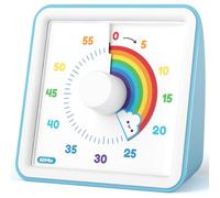 LIORQUE Minuteur Visuel Timer Enfant, 60 Minutes Chronometre Enfant et Compte à Rebours pour Enfants et Adultes, Silencieux Outil de Gestion du Temps pour Cuisine, Salle de Classe, Réunions (Bleu)