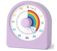 LIORQUE Minuteur Visuel Timer Enfant, 60 Minutes Silencieux Timer pour Enfants et Adultes, Pause et Housse en Silicone Interchangeable, Adapté pour la Classe, la Cuisine et le Bureau, Batterie(Violet)