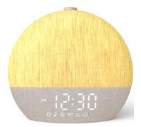 LIORQUE Reveil Lumineux Simulateur Aube, 30 Sons, Bluetooth, 17 Effets | Simulation 60min, Veilleuse 17 Effets 20 Niveaux, Minuteur 180min, Design Tissu, Ecran Extinction, Port Charge 5W