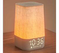 LIORQUE Réveil Lumineux Simulateur d'Aube, Reveil Simulateur d'Aube sur Lampe de Chevet LED, Lampe de Reveil avec 30 Sons pour Dormir, 13 Niveaux de Luminosité- Adaptateur Inclus