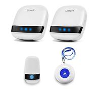 LIOTOIN Bouton d’Appel Téléavertisseur sans Fil Système d’Alarme d’Urgence pour Maison Alerte Personne Âgée Malade Handicapé 2 Émetteurs 2 Récepteurs, Plage de Fonctionnement 600+ Pieds …