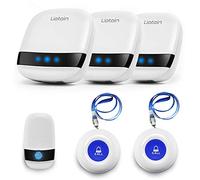 LIOTOIN Bouton d’Appel Téléavertisseur sans Fil Système d’Alarme d’Urgence pour Maison Personne Âgée Malade Handicapé 3 Émetteurs 3 Récepteurs, Plage de Fonctionnement 600+ Pieds …