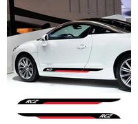 LIOUFTT 2 pièces autocollants à rayures pour jupe latérale de porte de voiture style sportif décor de carrosserie automobile décalcomanie en vinyle, adapté aux accessoires Peugeot RCZ