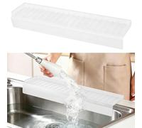 Lioush Protecteurs de Bord d'évier en Silicone, Protection Anti-éclaboussures pour évier de Cuisine, Quartz, Granit, Protection Anti-éclaboussures, Blanc, Silicone, Solide