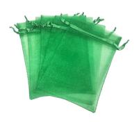 liovitor Lot de 100 sacs en organza avec perles - Vert - 15 x 20 cm
