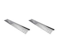 liovitor Lot de 2 peignes à franges en acier inoxydable pour peigner les cheveux longs avec cordon en coton