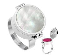 Lip Balm Finger Ring - Mini Locket Wearing Gloss Container | Portable Lipstick Holder Finger Ring, Compact Travel Cosmetic Makeup Storage Jewelry for Winter College Dating Women Teens Adults