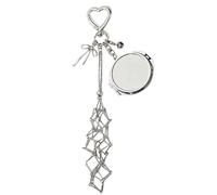 Lip Balm Holder, Cosmetic Keychain Organizer, 20x5x1cm Stainless Steel Charm with Built in Mirror, Makeup Accessory Case, Purse Pendant with Sleek Style, Gift Keychain for Women