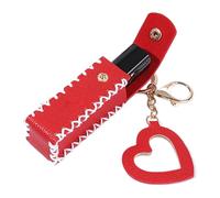 Lip Balm Holder Keychain, Portable PU Leather Lip Balm Holder, Waterproof Lipstick Holder, Lipstick Pouch with Belt Buckle Design, Lip Balm Holder For Lip Gloss, Lipstick Pouch For Keychain, rouge,
