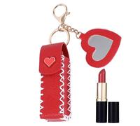 Lip Balm Holder Keychain, Portable PU Leather Lip Balm Pouch, Waterproof Lipstick, Ergonomic Belt Buckle Design, Gloss Organizer, for Travel & Everyday Use, 4x2 in, Black, 1 Pack