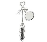 Lip Balm Holder - Portable Chic 2-In-1 Stainless Steel Lipsticks & Wallet Case Keychain with Mirror and Crystal Accents, Cosmetic Organizer | Lipstick Holder, Compact Purse Accessory for Women Girls T