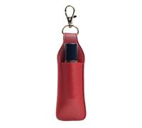 Lip Balm Holder Sleeve - Small Leather Lip Cream Pouch Keyring, Leather Lipstick Keychain, Portable Lipstick Holder Pouch Holder Pouch Fit More Standard Round and Square Tube Lipsticks, Lip Gloss