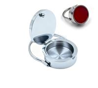 Lip Balm Ring for Finger,Lipstick Ring Storage Design Like Wearing an Accessory,Secret Compartment,Quick Touchup,Vintage Jewelry for Women (Red)