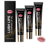 Lip Booster Serum,Lip Plumper Volumizing Gloss,Hydrating Lips Oil,Reduces Lips Lines,15ml Portable Size,Non-Sticky Lightweight Texture,for Daily Touch-Ups & Travel,Enhancing Natural Plum (3PCS)