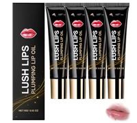 Lip Booster Serum,Lip Plumper Volumizing Gloss,Hydrating Lips Oil,Reduces Lips Lines,15ml Portable Size,Non-Sticky Lightweight Texture,for Daily Touch-Ups & Travel,Enhancing Natural Plum (4PCS)