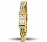 Montre Lip Churchill T13 quartz cadran blanc bracelet maille milanaise dorée Femme