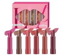 Lip Glitter Tint, Glitter Lipstick, Hydrating Lip Stain, Moisturizing Formula Waterproof Finish Perfect for Daily Makeup or Special Occasions, 3.8gx6 Pieces