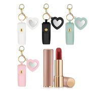 Lip Gloss Keychain Holder - 4 Pieces Bag Ornament, Lip Stain Storage Bag, Portable Cosmetic Organization Function for Women Girls College Students, Beauty Accessories, Multi Color
