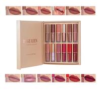 Lip Gloss Lip Glaze set 12 Color Book Edition, ensemble de rouge à lèvres sans tasse, gloss à lèvres durable, rouge à lèvres imperméable, porter jusqu'à 24 heures (#1, Ensemble)