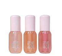 Lip Gloss Oil Set, Hydrating Nourishing Lip Plumper Makeup, Lightweight Moisturizing Formula with Smooth Shine Finish, 3 Piece Lips Care Beauty Kit for Women Brides Travelers Daily Makeup Party Look