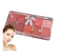 Lip Gloss Palette, 10 Colors Tinted Lips Gloss, Non Sticky Balm, Soft Jelly Lip Makeup, Moisturizing Lipstick Kit, Suitable for Daily, Travel, Office Use