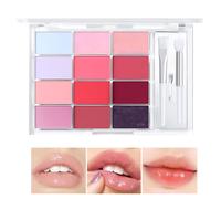 Lip Gloss Palette, 12 Colors Lip Gloss Tint, Hydrating Lip Gloss, Moisturizing Lip Gloss Palette, Lipstick Makeup for Women, Lipstick Makeup for Girls, Hydrating Lip Gloss Palette, 12-Piece Lip Gloss